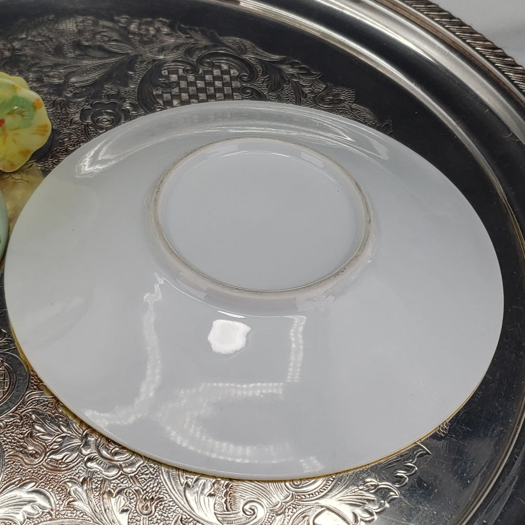 Vintage Pansy‑Handle Teacup & Saucer – Hand‑Painted, Unmarked Paragon Style (Yellow)