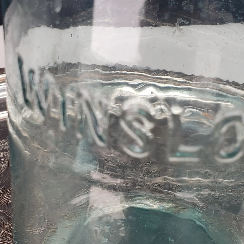 Winslow Jar – Pat. Nov. 29, 1870 – Quart Size – Aqua Glass
