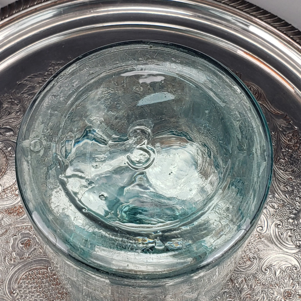 Winslow Jar – Pat. Nov. 29, 1870 – Quart Size – Aqua Glass