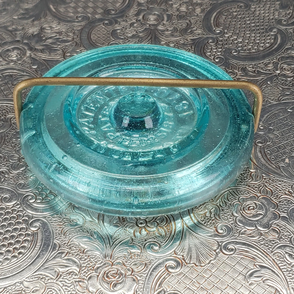 Winslow Jar – Pat. Nov. 29, 1870 – Quart Size – Aqua Glass