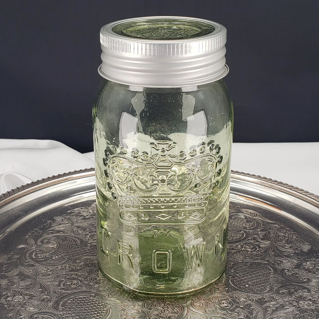 Apple Green Crown Jar – 7X Tall O Series – Quart Size – Vintage Canadian Jar