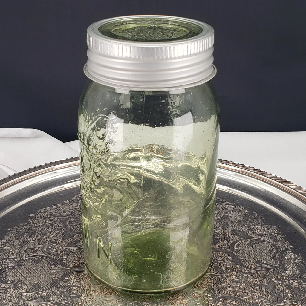 Apple Green Crown Jar – 7X Tall O Series – Quart Size – Vintage Canadian Jar