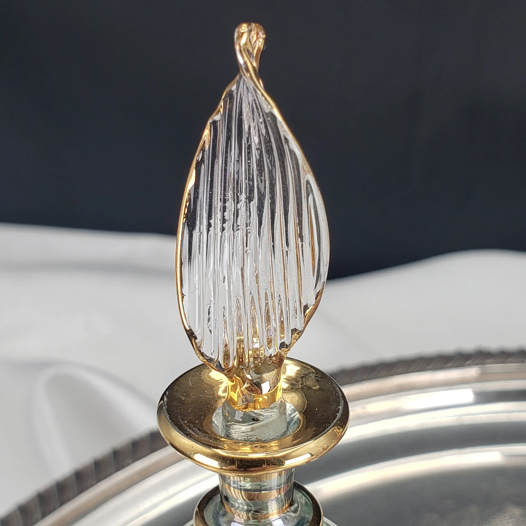 Vintage Egyptian Perfume Bottles – Hand‑Blown Glass – Gold Accents – Set of 4