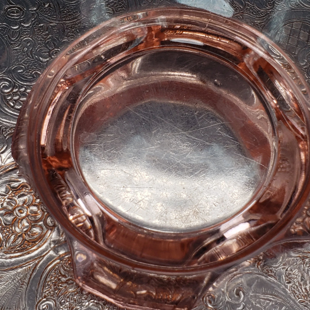 Vintage Pink Depression Glass Etched Bowl – Morgantown Glass – 1930s Floral Etching