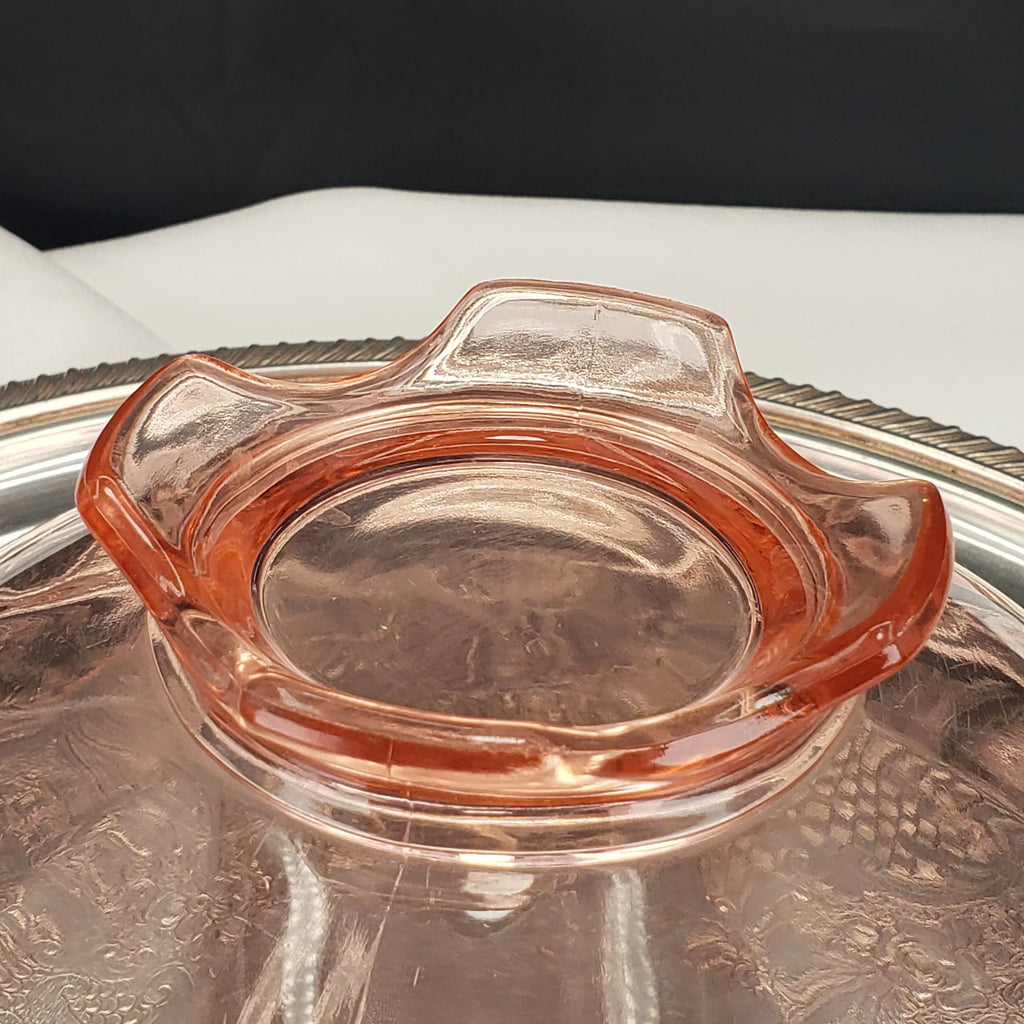Vintage Pink Depression Glass Etched Bowl – Morgantown Glass – 1930s Floral Etching