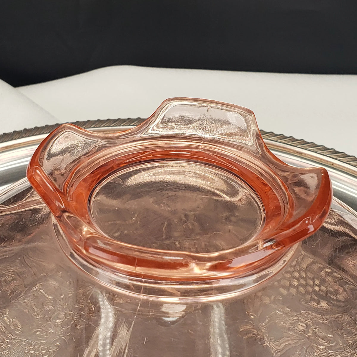Vintage Pink Depression Glass Etched Bowl – Morgantown Glass – 1930s Floral Etching