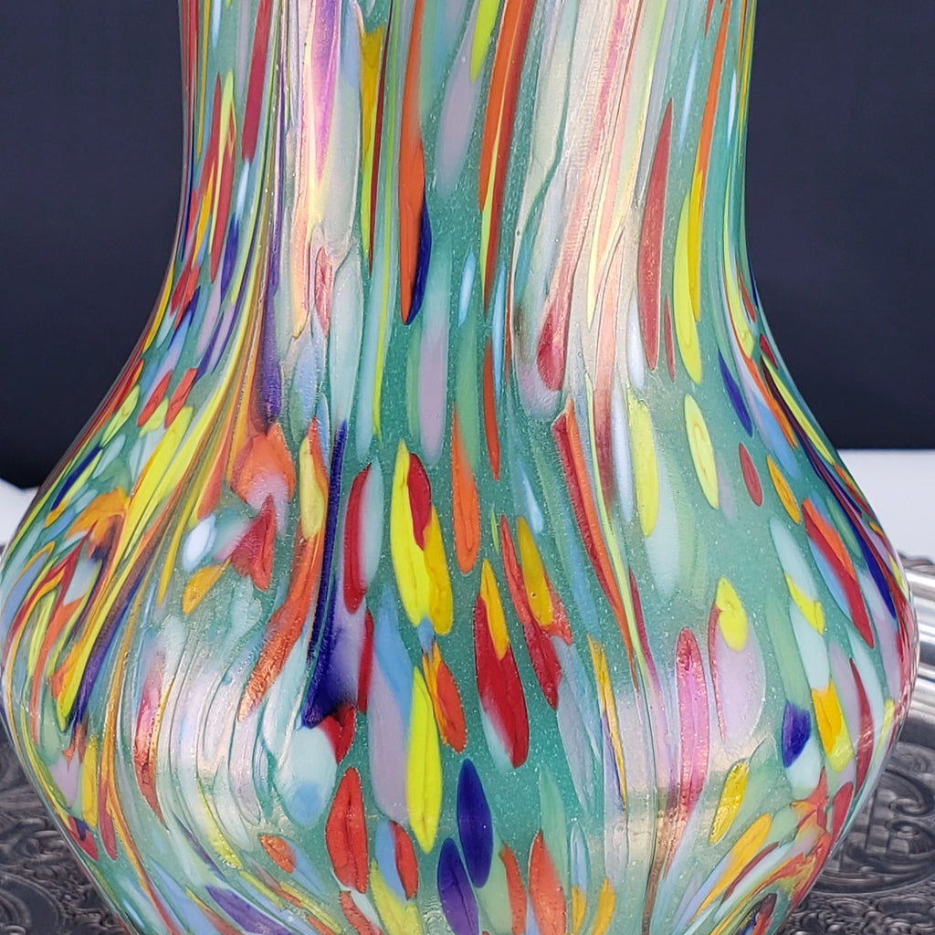 Loetz Ausführung 237 Art Nouveau Vase – Jade Green UV Reactive Glass – Czechoslovakia ca. 1925