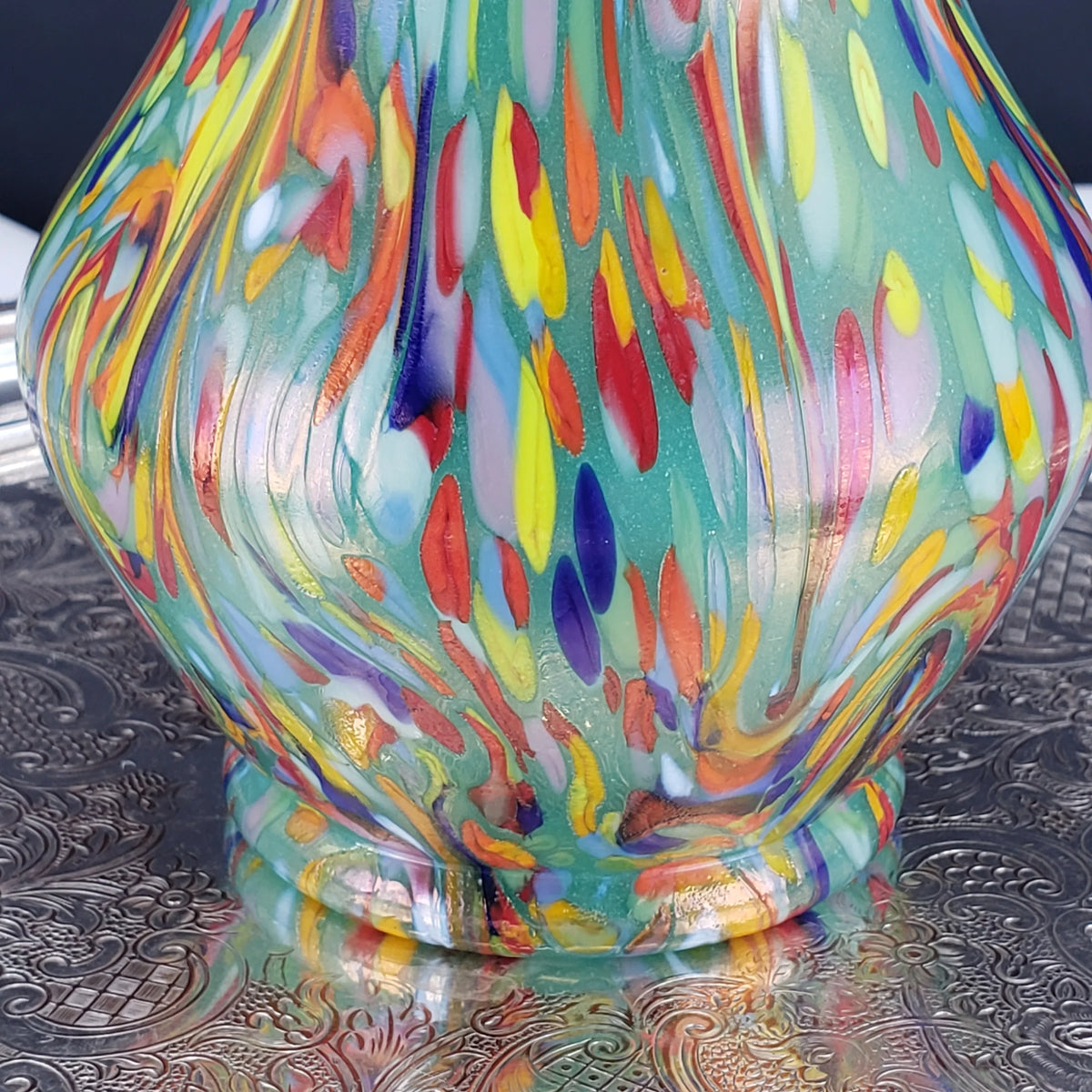 Loetz Ausführung 237 Art Nouveau Vase – Jade Green UV Reactive Glass – Czechoslovakia ca. 1925