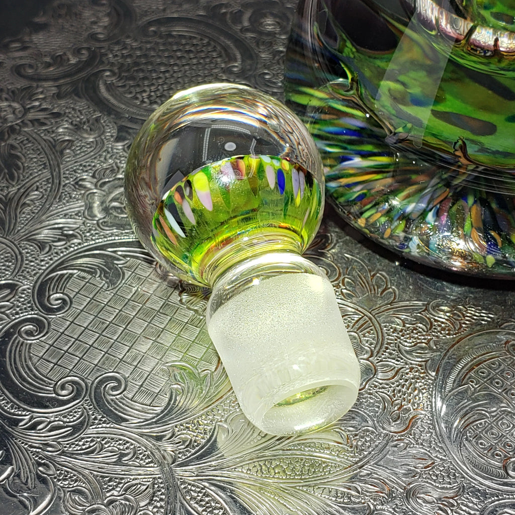 Vintage Caithness Glass Perfume / Ink Bottle – Multicolor Fused Art Glass Stopper