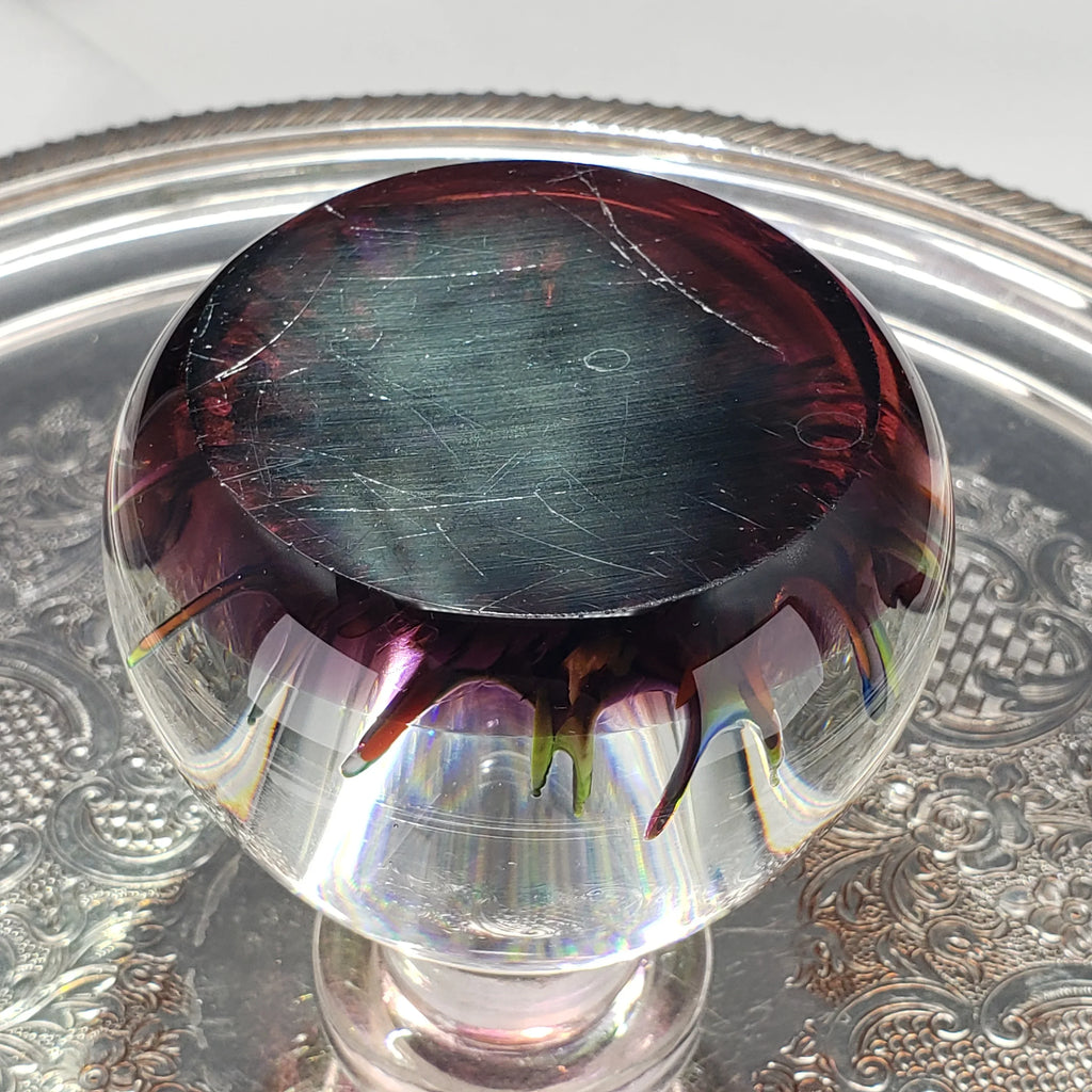 Vintage Caithness Glass Perfume / Ink Bottle – Multicolor Fused Art Glass Stopper