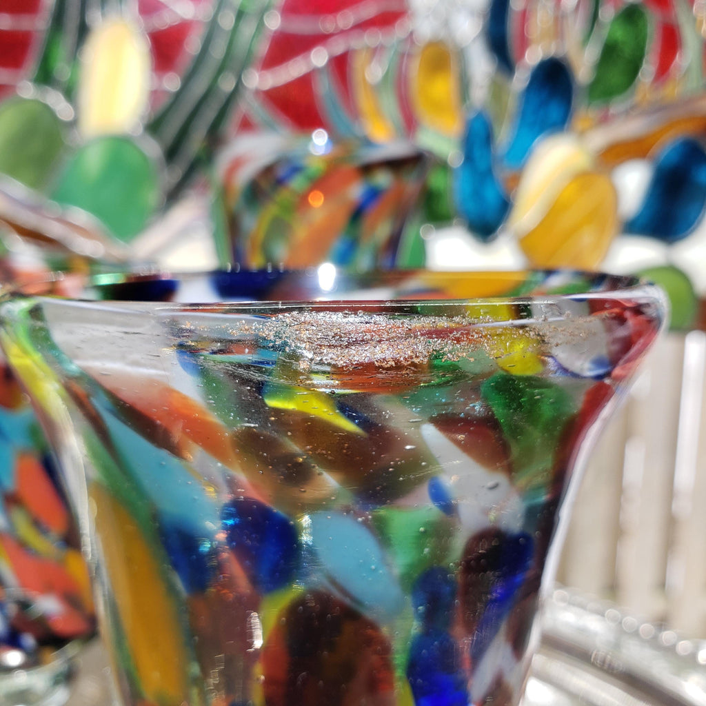 Confetti Glasses, Handmade Colorful Drinkware (Set of 4)
