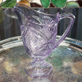 Purple Glass Pitcher - Pattee Cross Pattern, 9 Inch