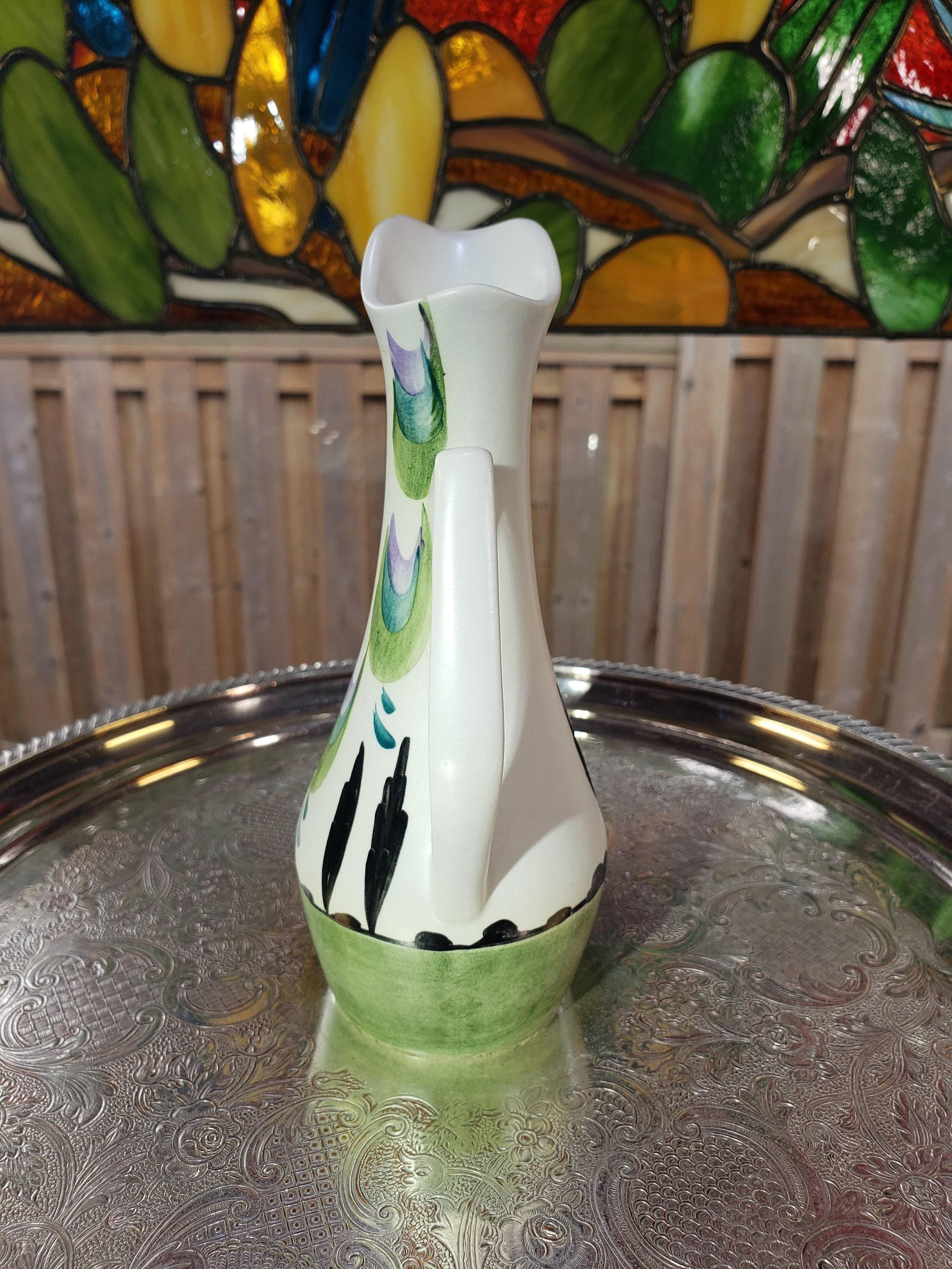 Edward Radford Pitcher: Purple Green Swirl - English Pottery