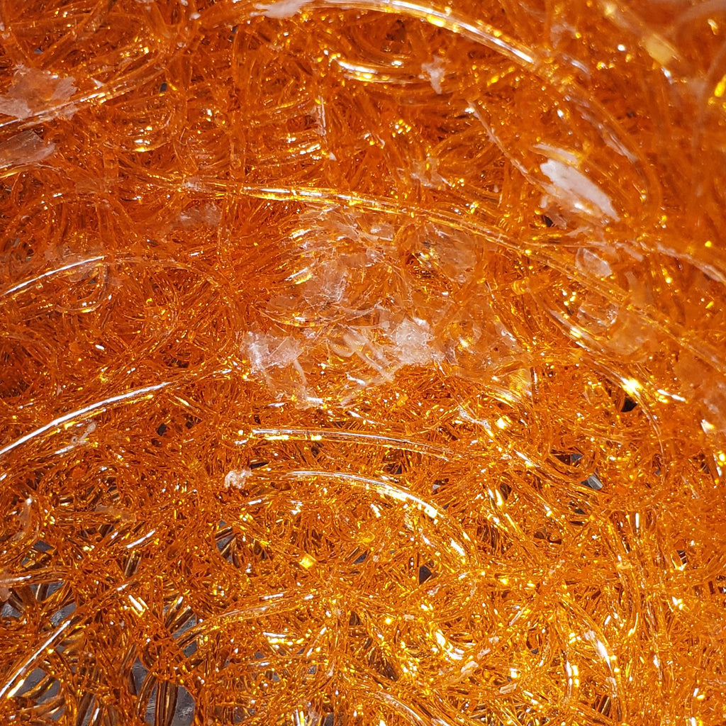 Spaghetti Stem Glass: Retro Orange Lucite - Mid Century Style