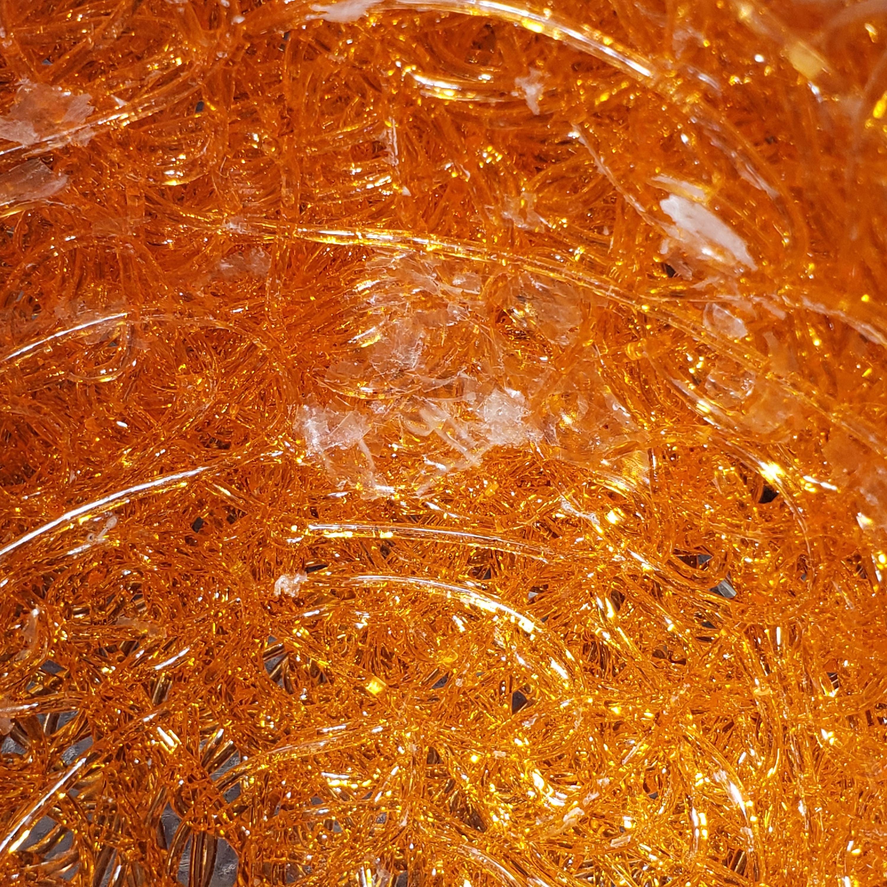 Spaghetti Stem Glass: Retro Orange Lucite - Mid Century Style