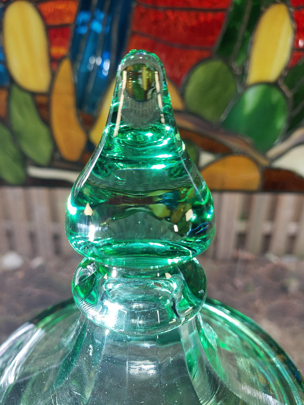 Green Glass Candy Jar: New Martinsville - Lidded 1900s Decor