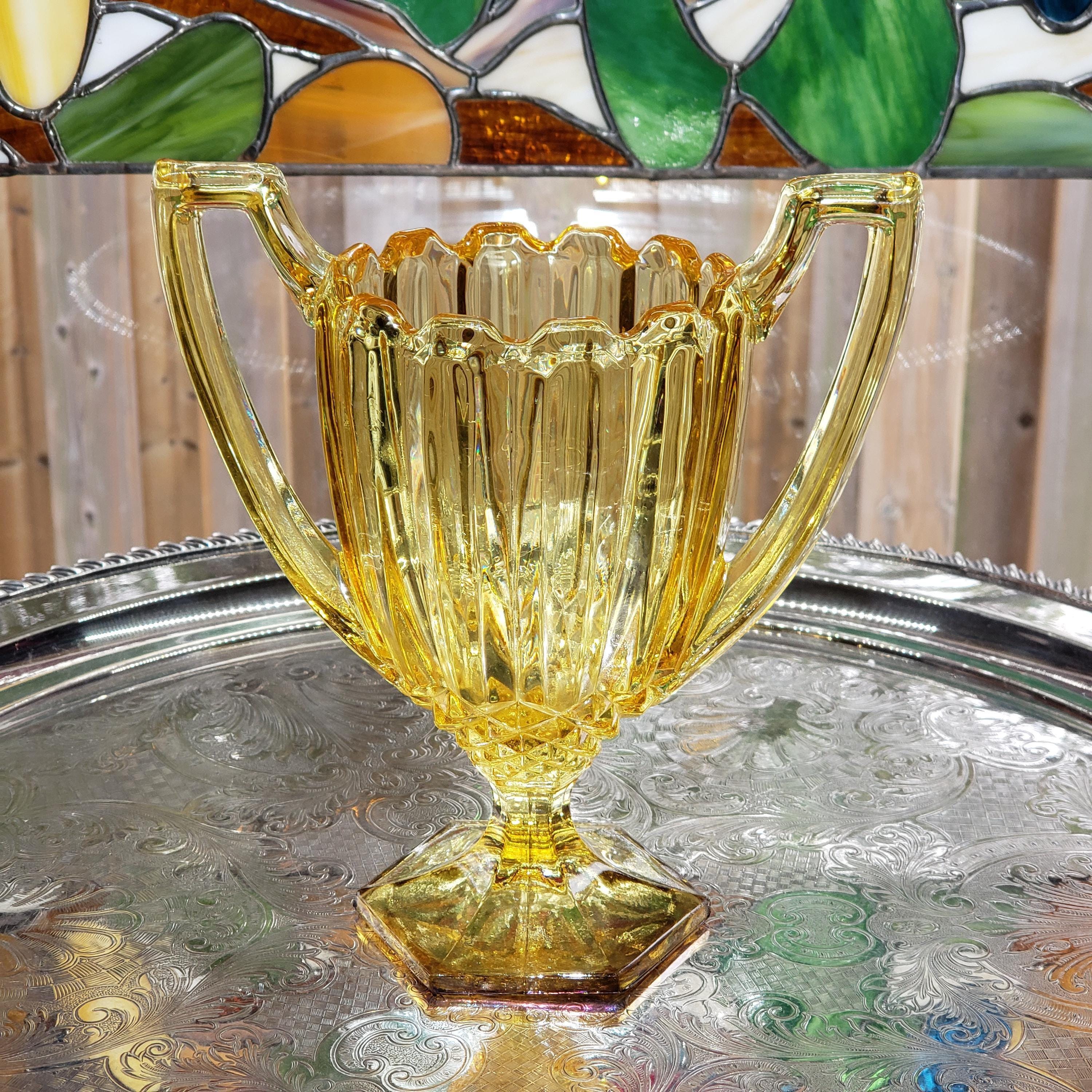 Trophy Vase: Honey Amber Glass - Neo Classic Style