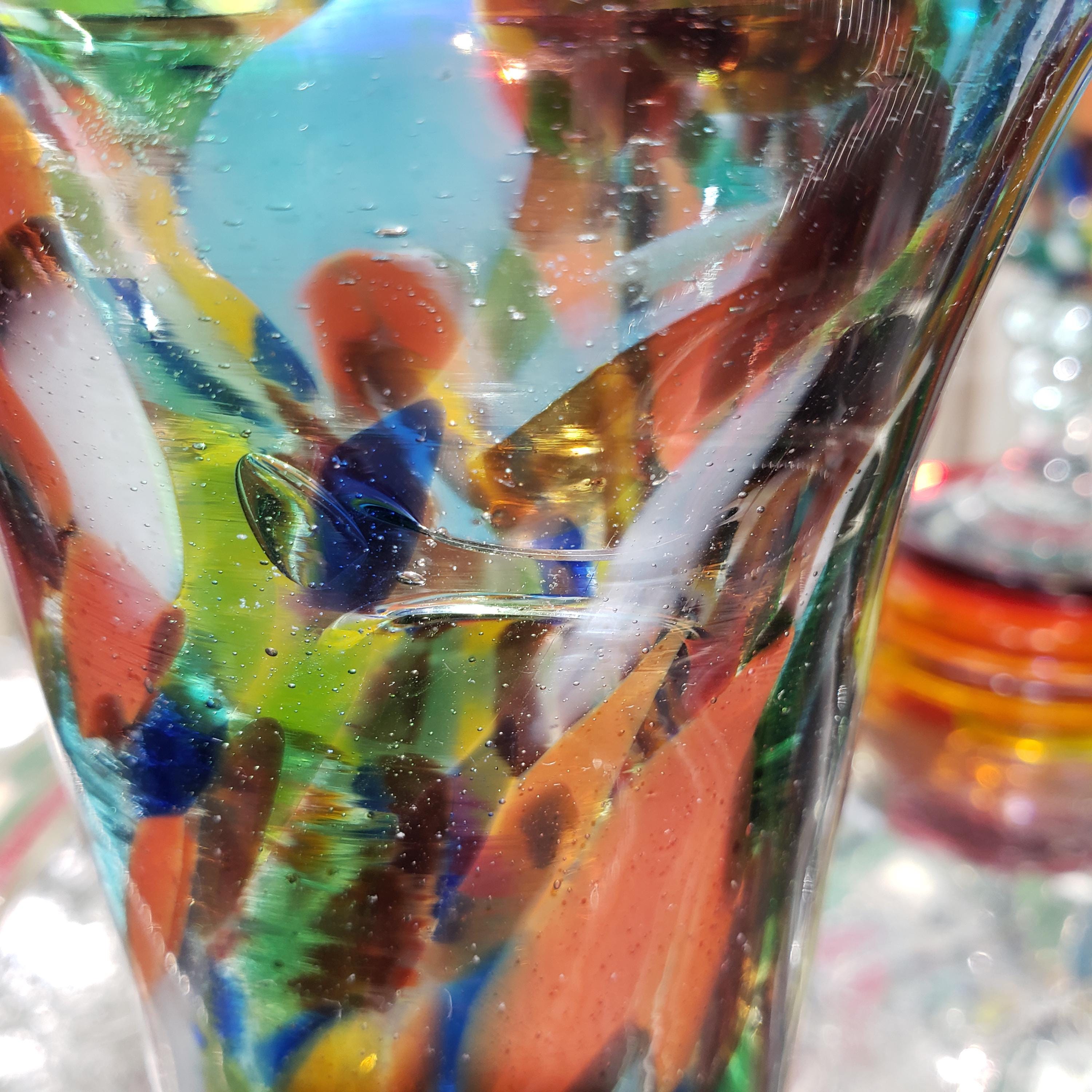 Confetti Glasses, Handmade Colorful Drinkware (Set of 4)