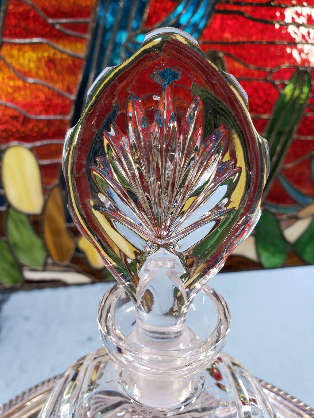 Crystal Decanter: Tombstone Shape - Pinwheel Pattern