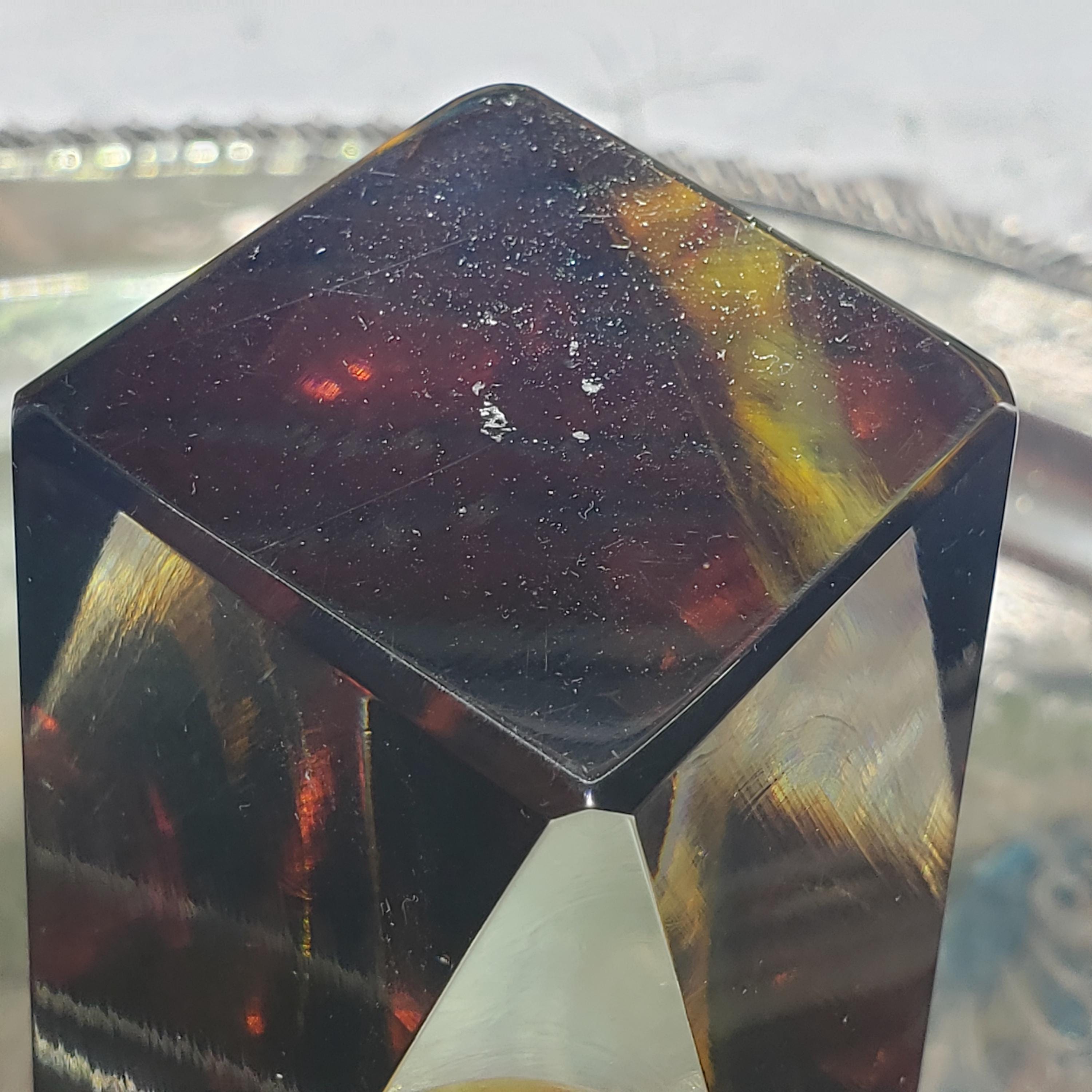 Murano Glass Vase: Flavio Poli Inspired Faceted Design (Amethyst & Amber)