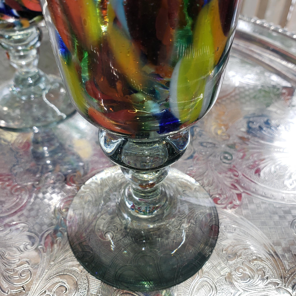 Confetti Glasses, Handmade Colorful Drinkware (Set of 4)