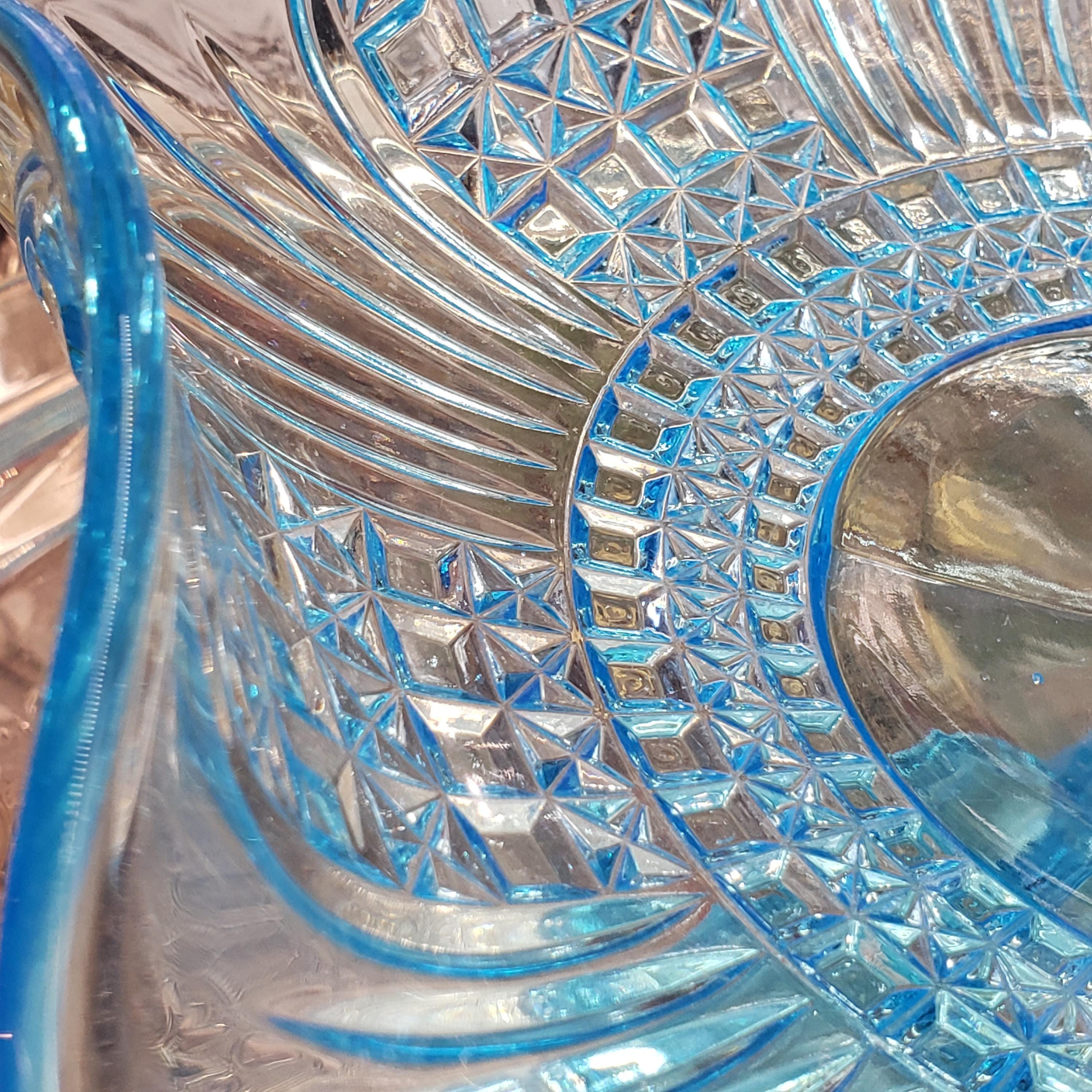 Ice Blue Glass Compote: Bryce Brothers Orion Pattern