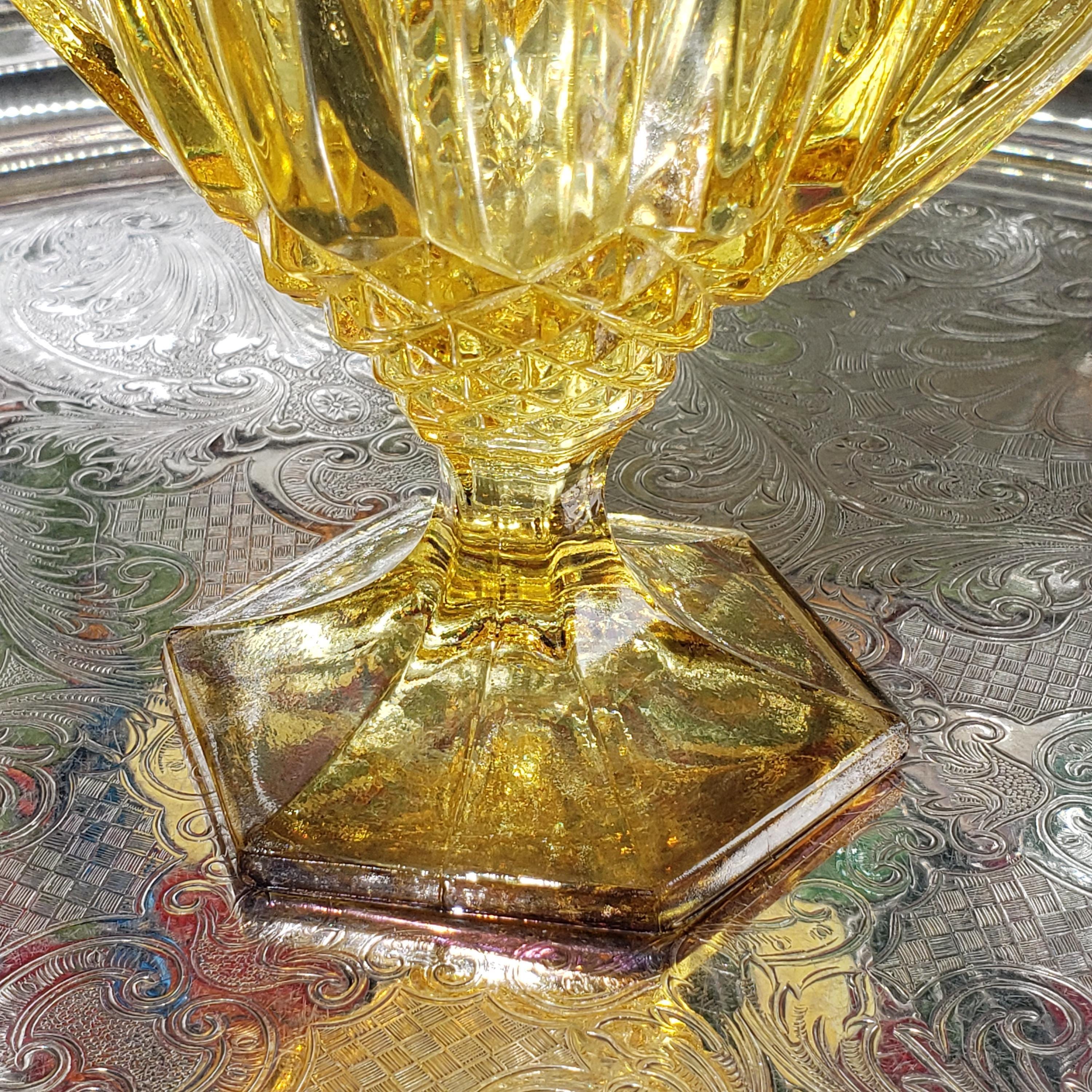 Trophy Vase: Honey Amber Glass - Neo Classic Style