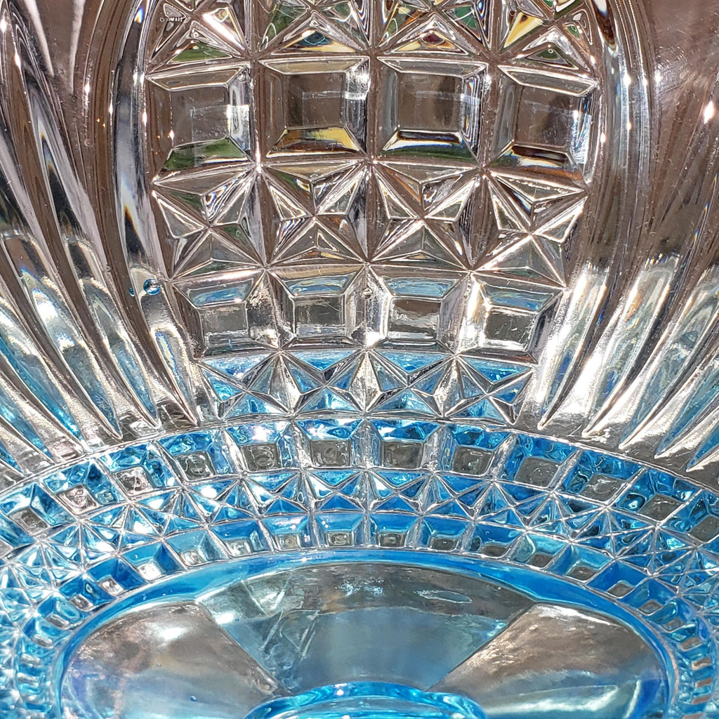 Ice Blue Glass Compote: Bryce Brothers Orion Pattern