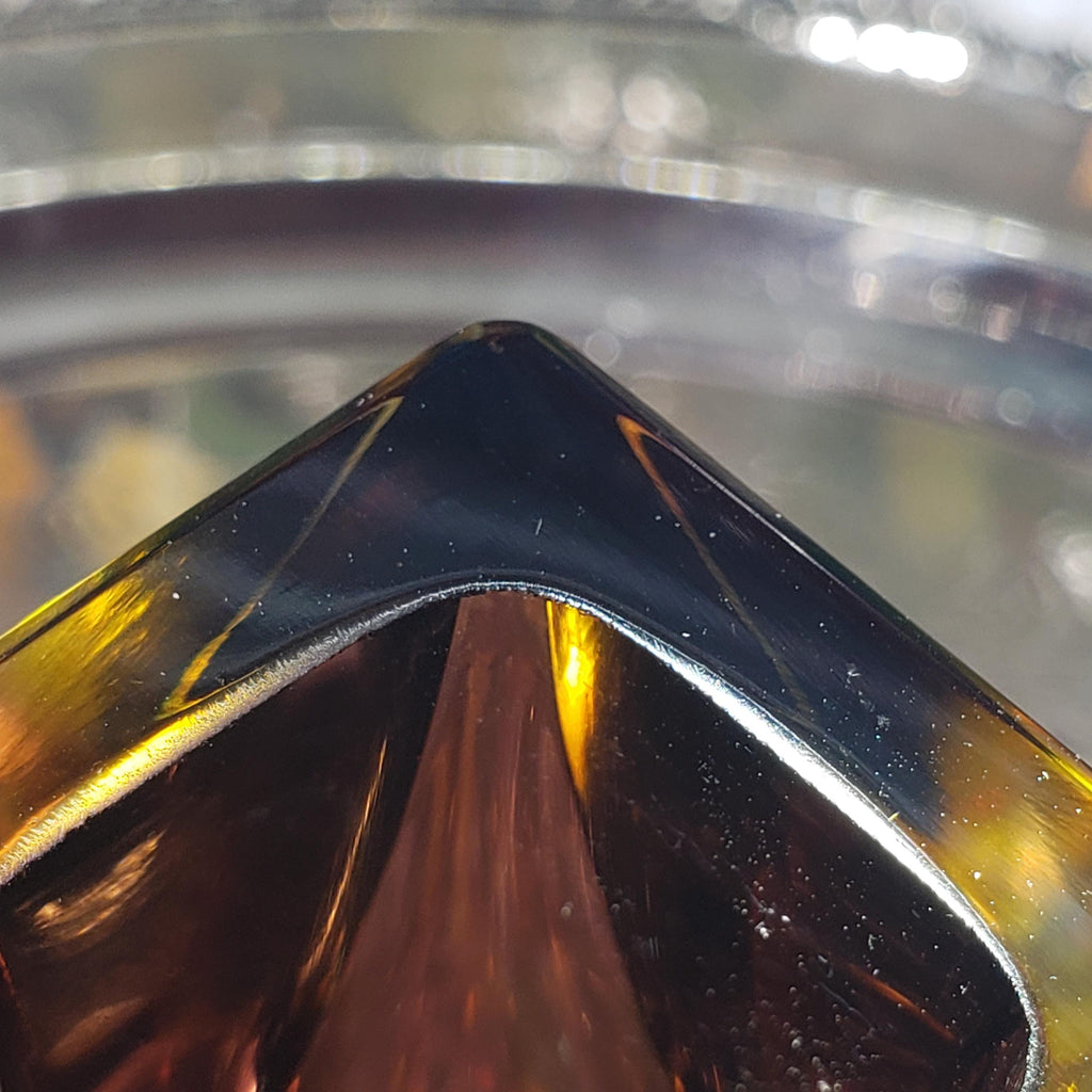 Murano Glass Vase: Flavio Poli Inspired Faceted Design (Amethyst & Amber)