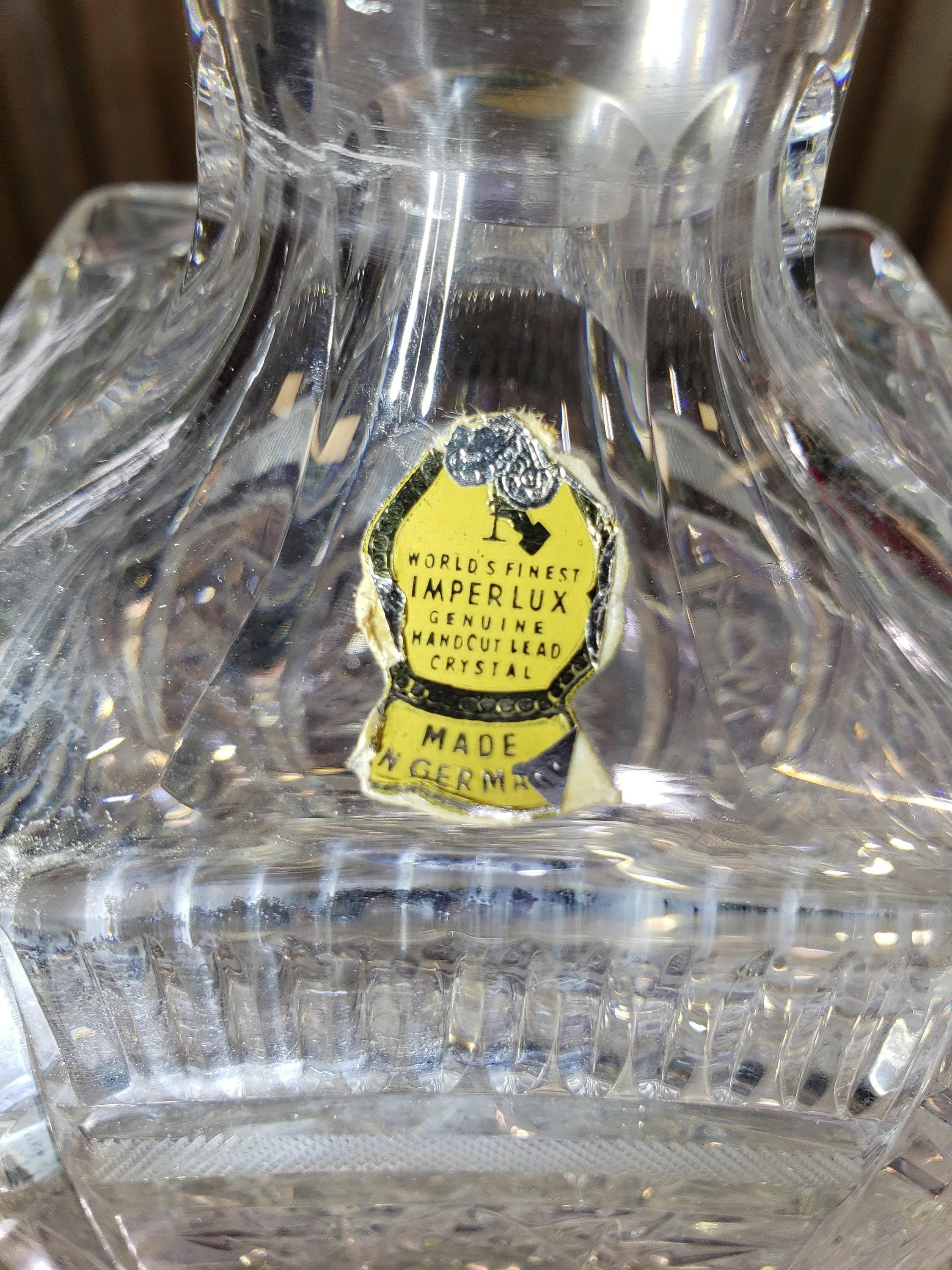 Crystal Decanters: 1950s German Diamond Pattern - Pair