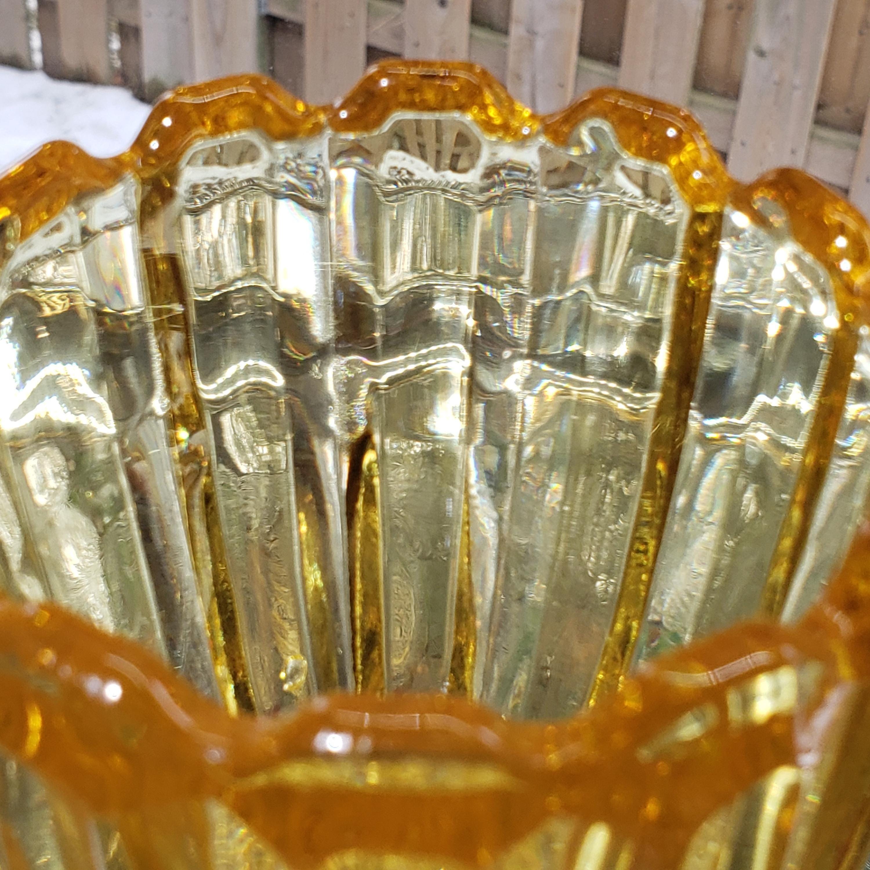 Trophy Vase: Honey Amber Glass - Neo Classic Style
