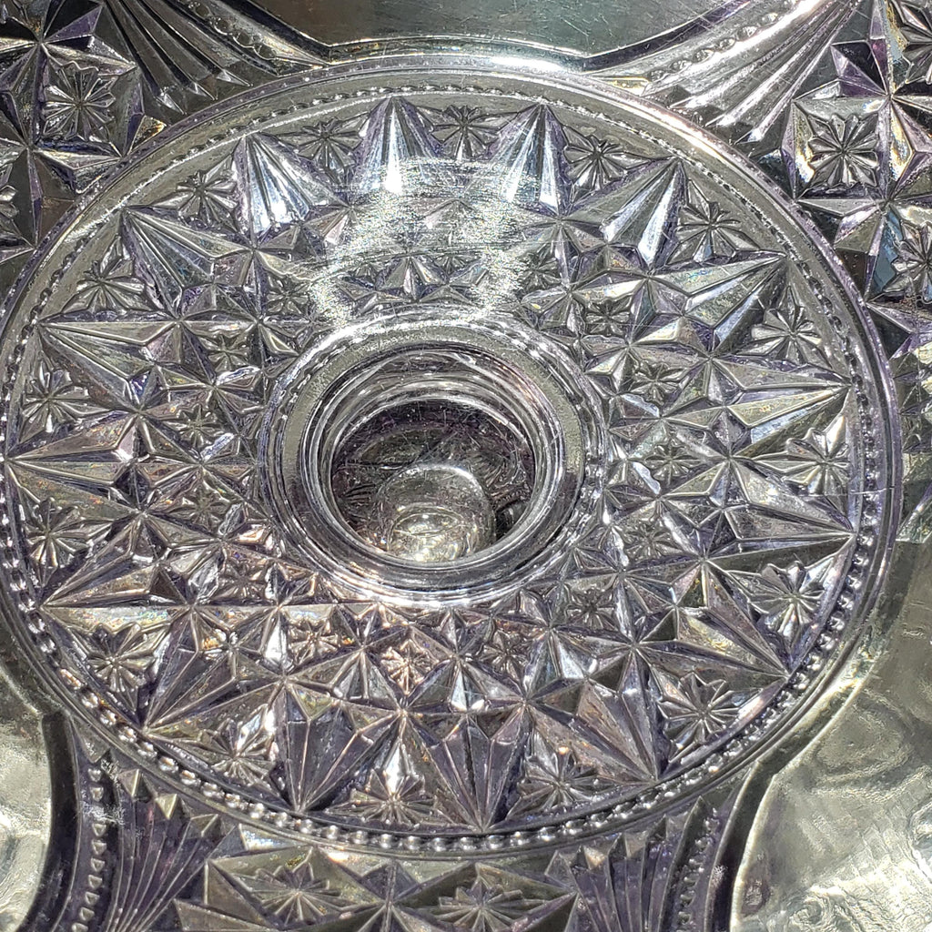 Antique Purple Compote - Daisy and Button Pattern -  Richards & Hartley (1887 Victorian Glass)