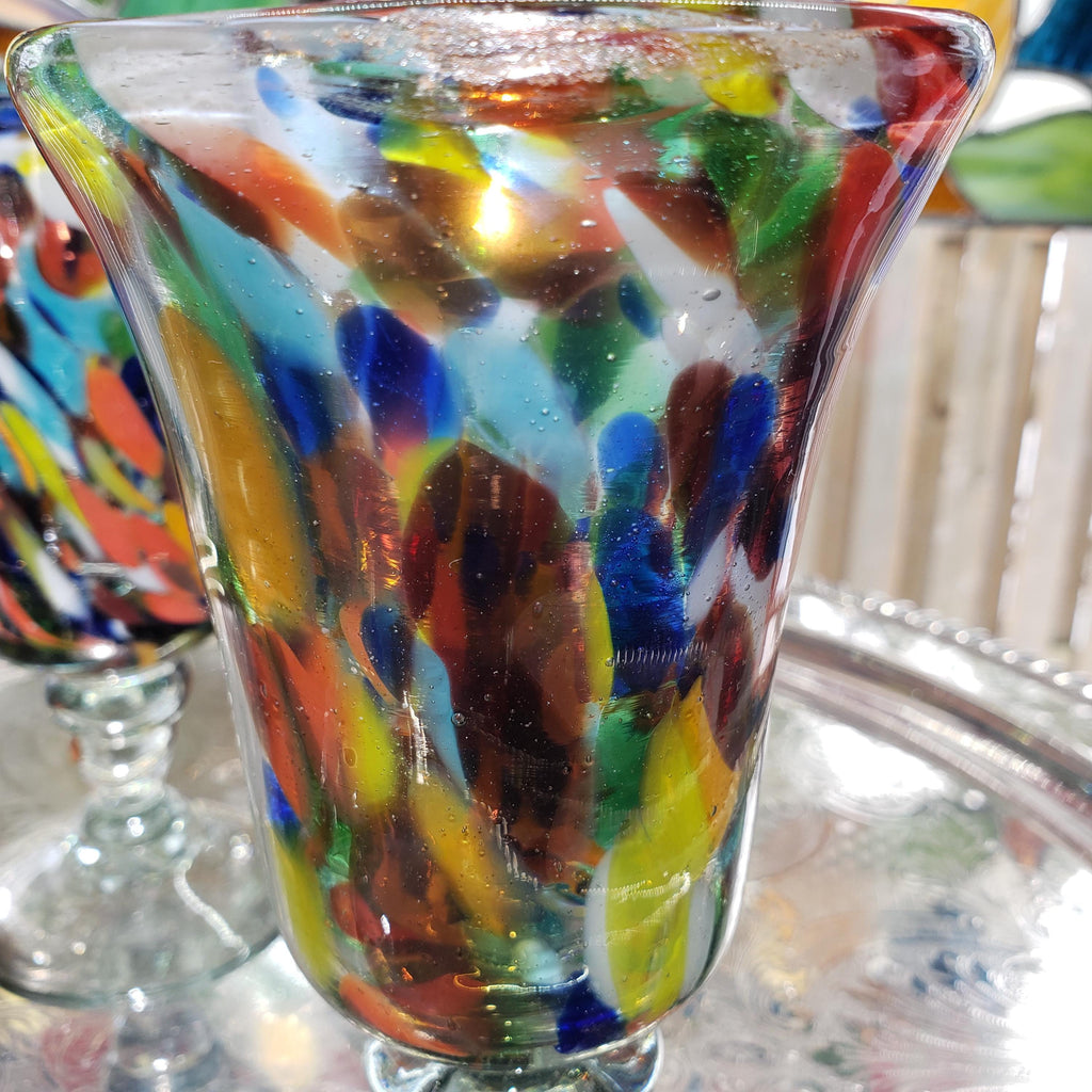 Confetti Glasses, Handmade Colorful Drinkware (Set of 4)