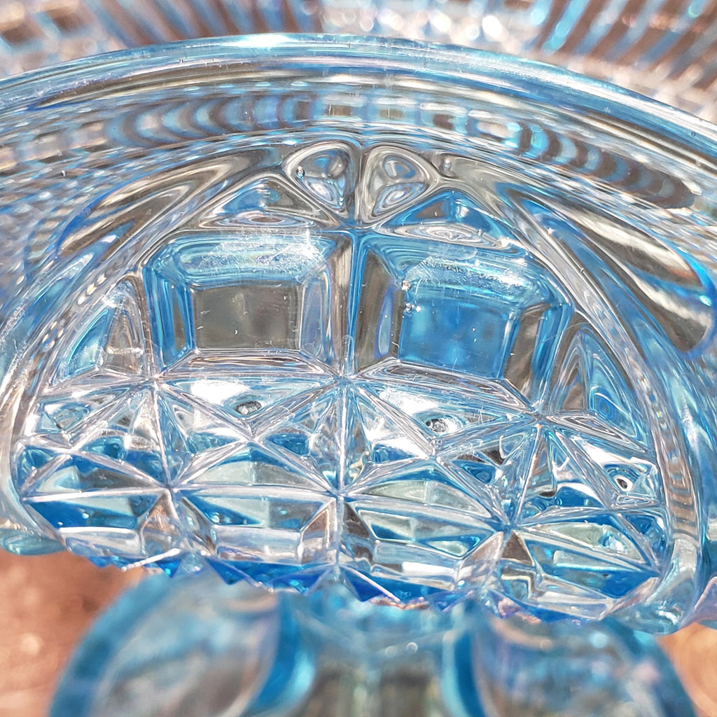 Ice Blue Glass Compote: Bryce Brothers Orion Pattern