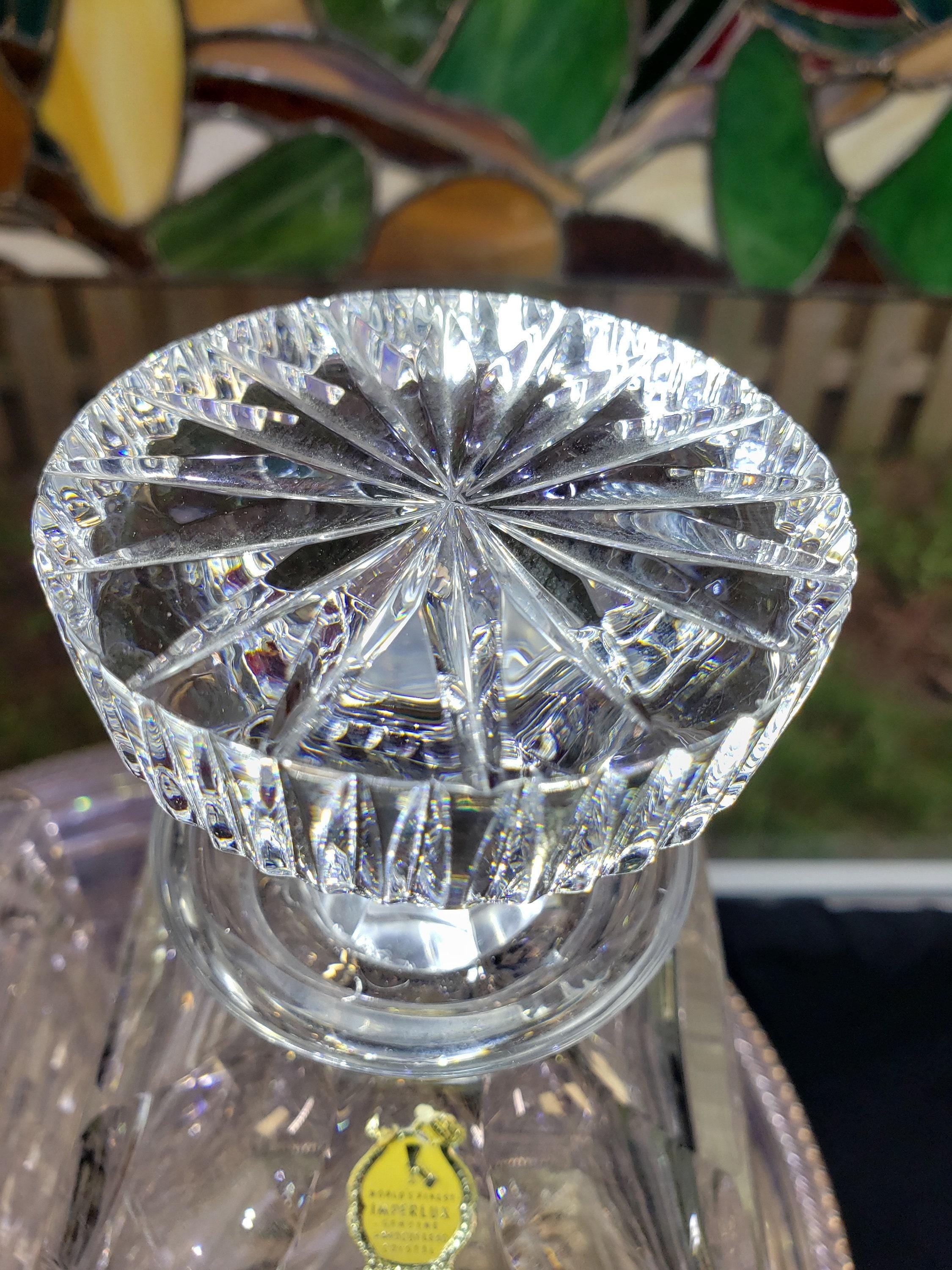 Crystal Decanters: 1950s German Diamond Pattern - Pair