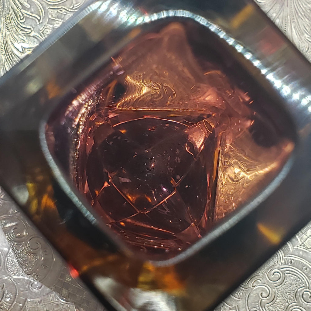 Murano Glass Vase: Flavio Poli Inspired Faceted Design (Amethyst & Amber)