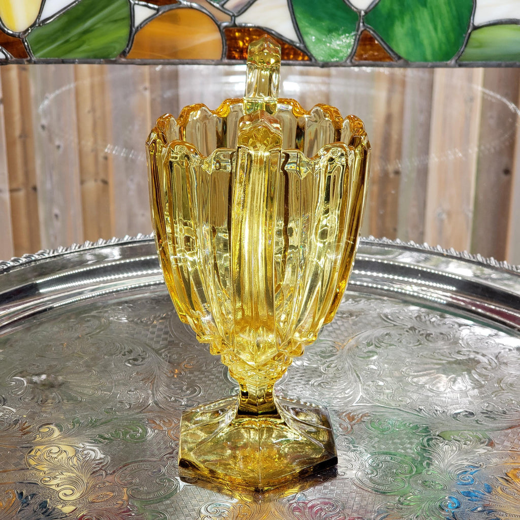 Trophy Vase: Honey Amber Glass - Neo Classic Style