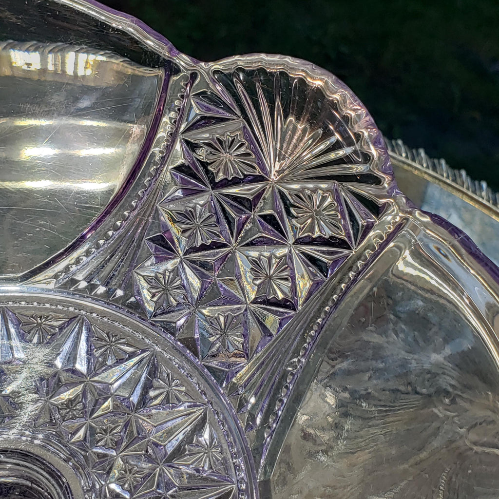 Antique Purple Compote - Daisy and Button Pattern -  Richards & Hartley (1887 Victorian Glass)