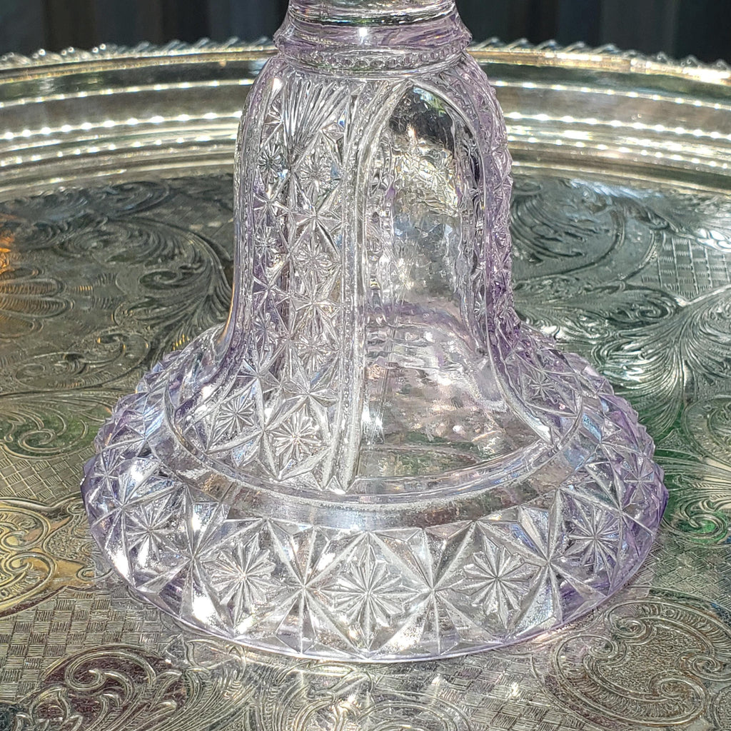 Antique Purple Compote - Daisy and Button Pattern -  Richards & Hartley (1887 Victorian Glass)