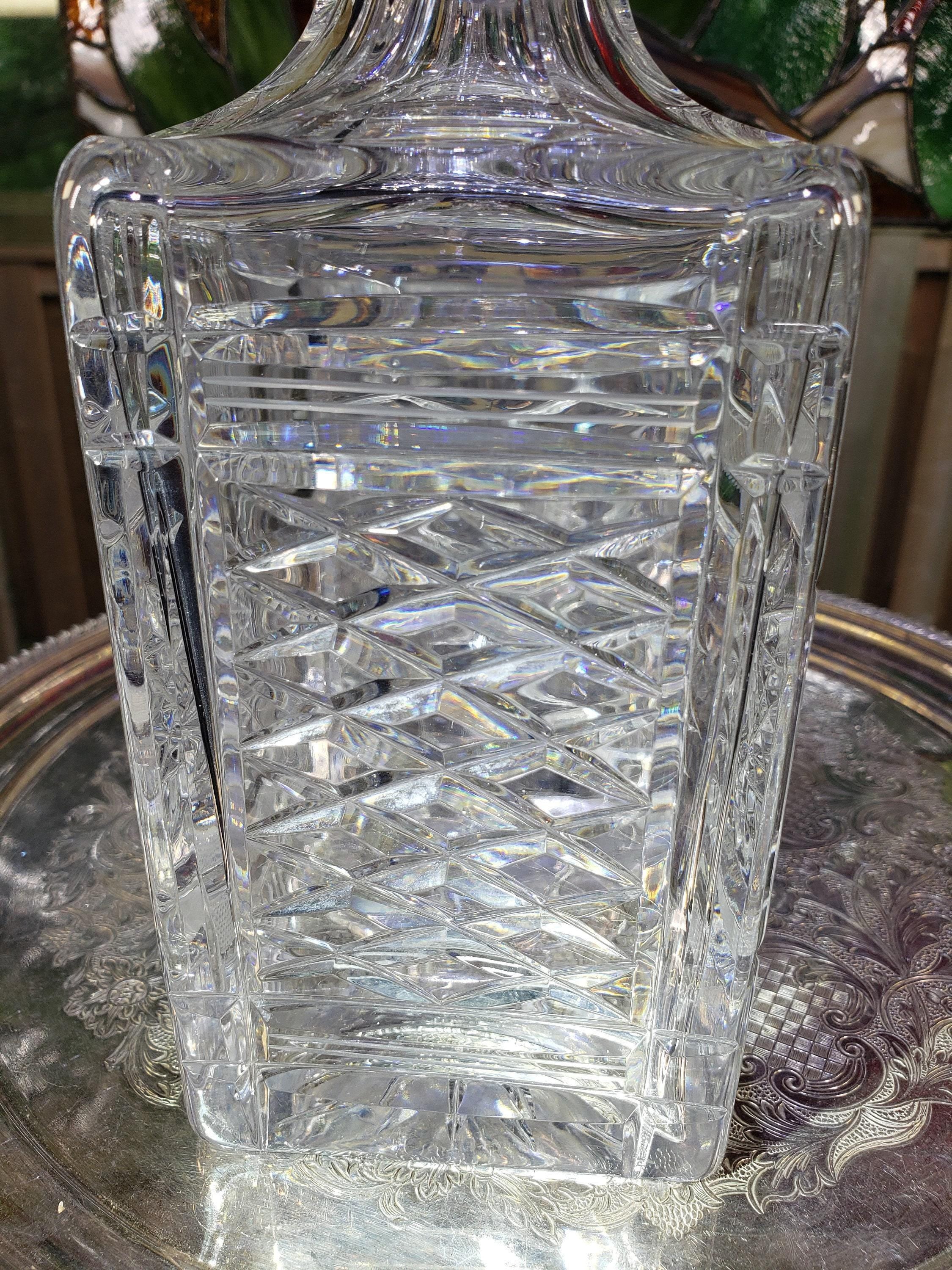 Crystal Decanters: 1950s German Diamond Pattern - Pair
