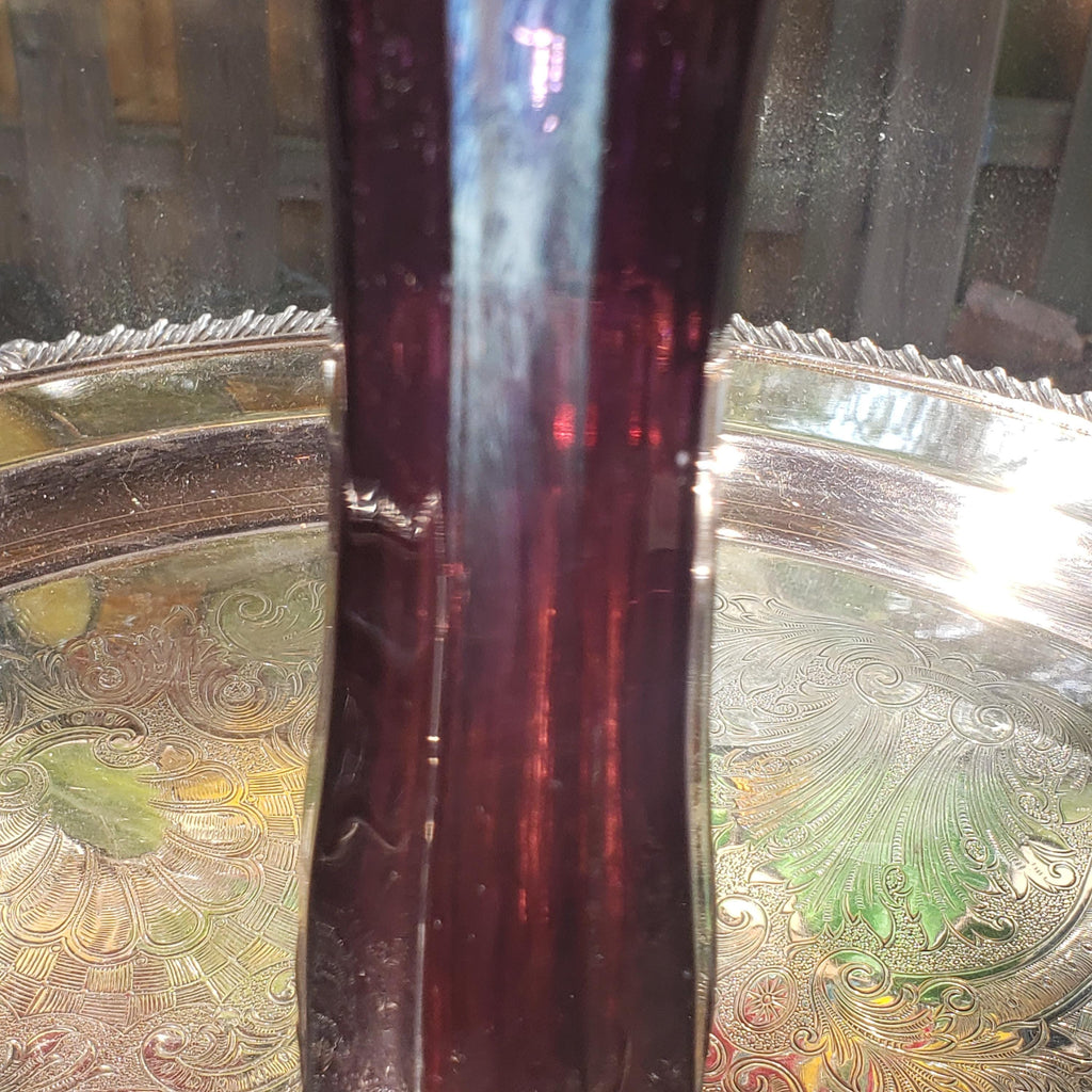 Amethyst Glass Vase, Antique Dugan Twig Pattern