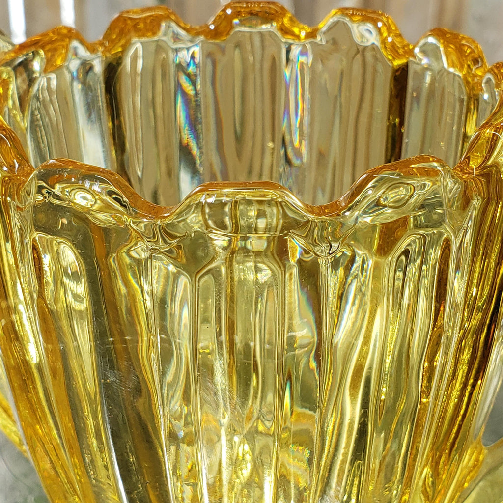 Trophy Vase: Honey Amber Glass - Neo Classic Style