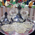 Art Deco Plate Set - Yellow Flower Shape Glassware