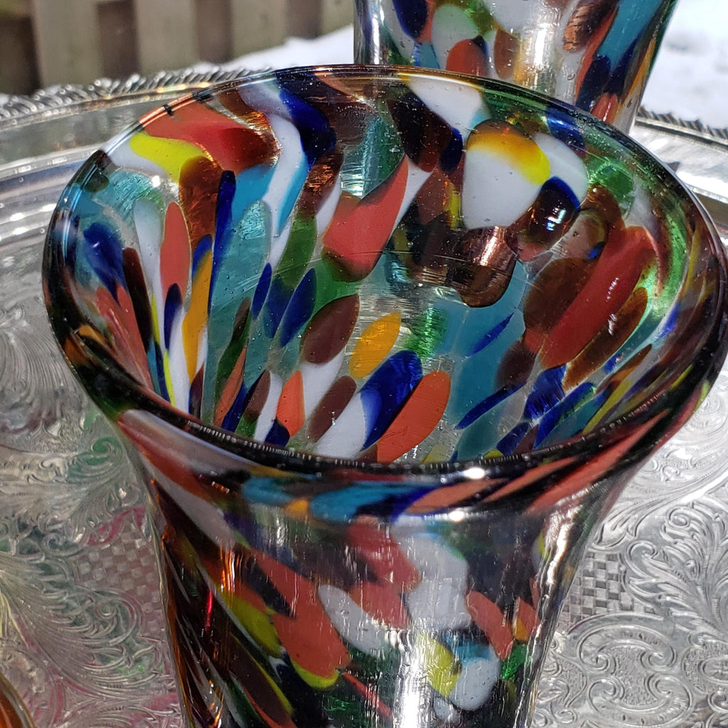 Confetti Glasses, Handmade Colorful Drinkware (Set of 4)