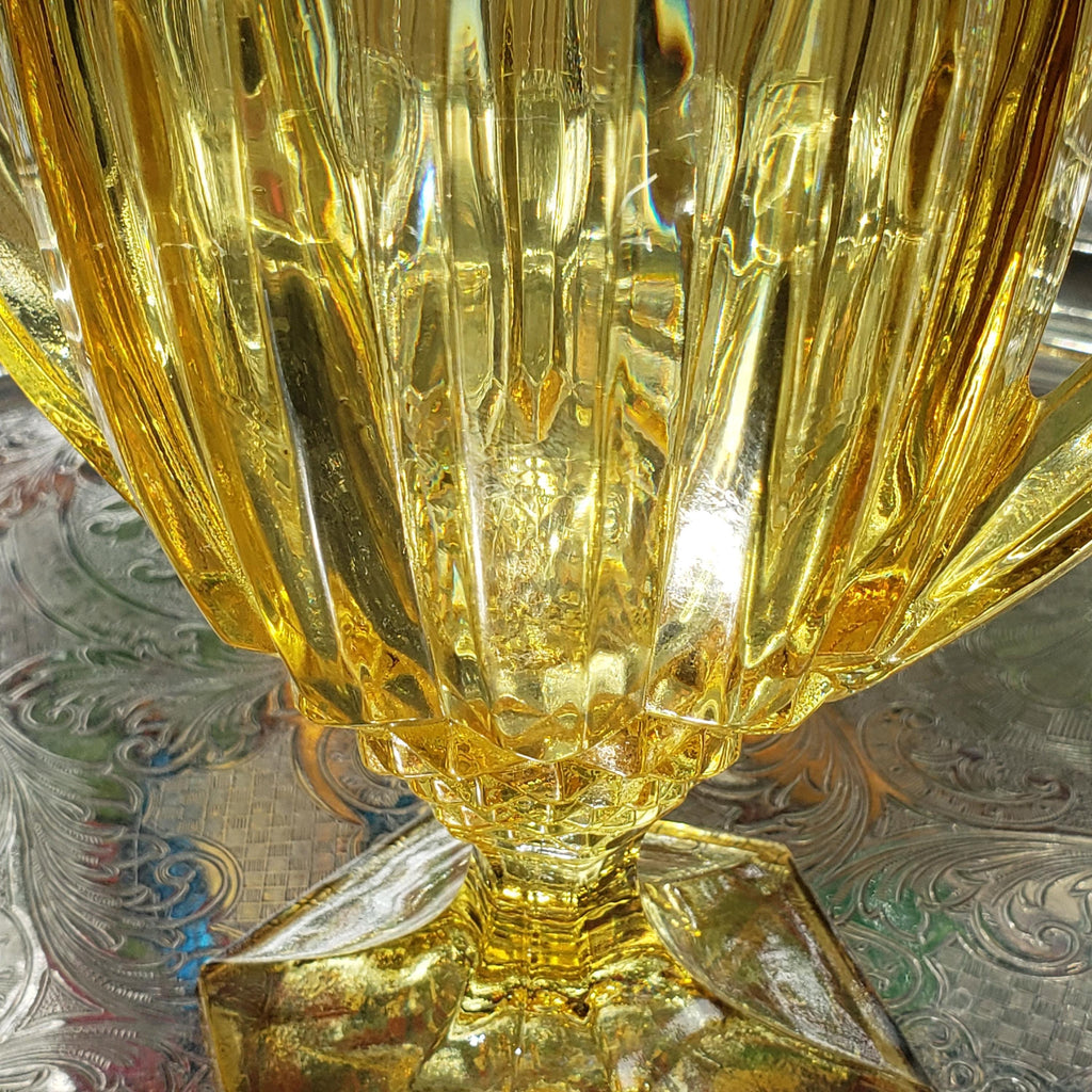 Trophy Vase: Honey Amber Glass - Neo Classic Style