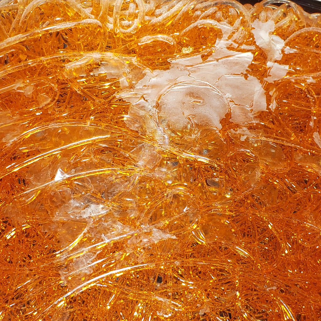 Spaghetti Stem Glass: Retro Orange Lucite - Mid Century Style
