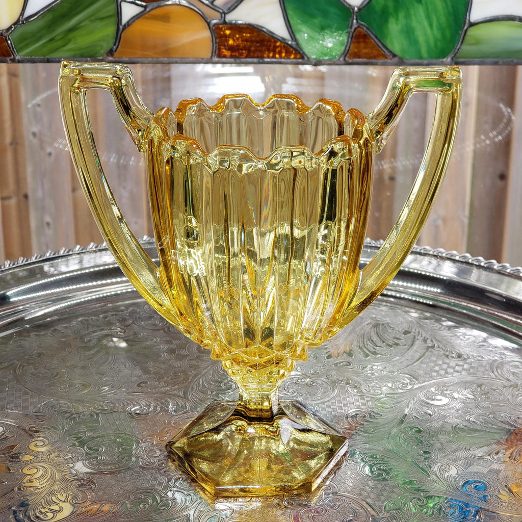 Trophy Vase: Honey Amber Glass - Neo Classic Style