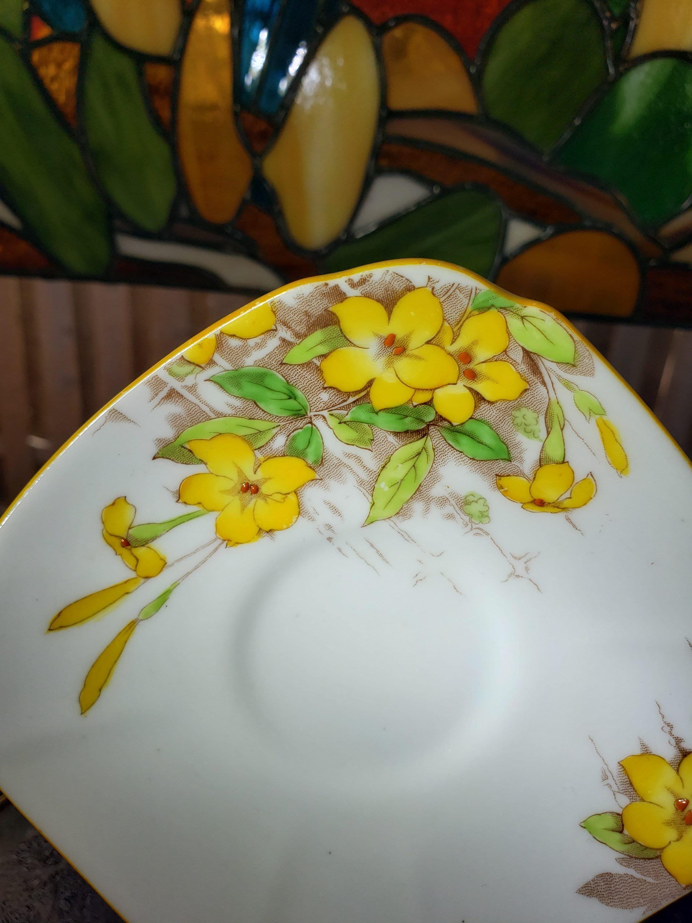 Royal Paragon Teacup and Saucer: English China (Yellow Daffodil Design)