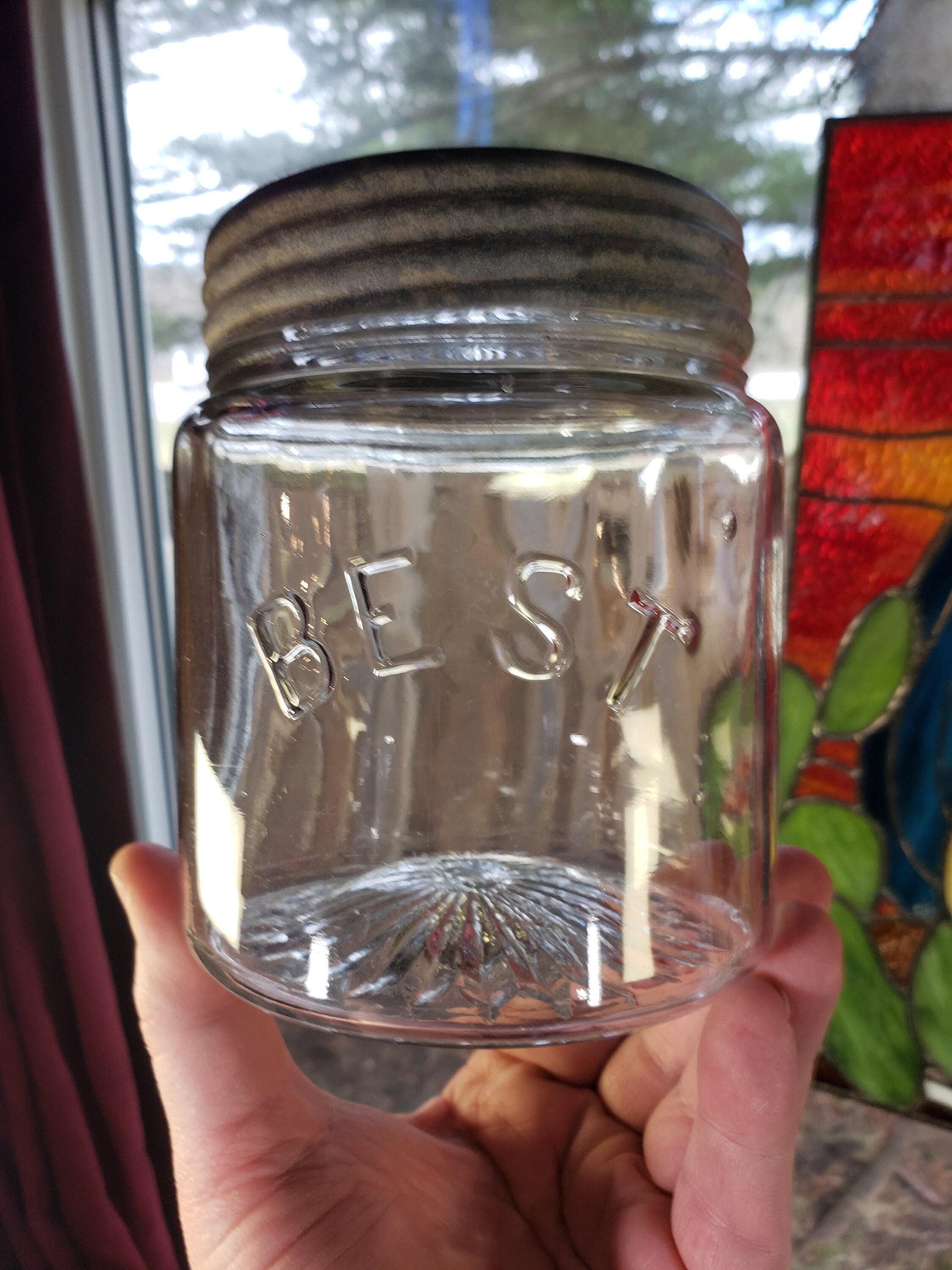 Best Brand Glass Jar - Clear Quart with Zinc Band Lid