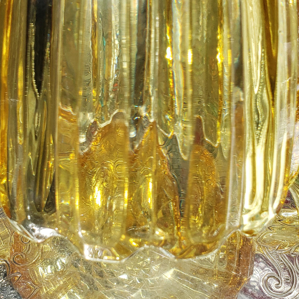 Trophy Vase: Honey Amber Glass - Neo Classic Style
